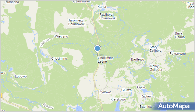 mapa Chocimino Leśne, Chocimino Leśne na mapie Targeo